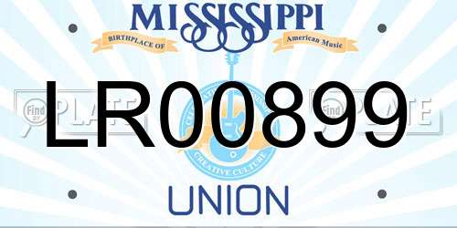 LR00899 Mississippi License Plate