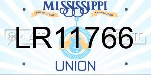 LR11766 Mississippi License Plate