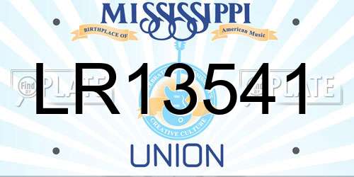 LR13541 Mississippi License Plate