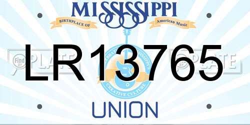 LR13765 Mississippi License Plate