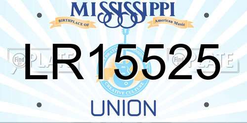 LR15525 Mississippi License Plate