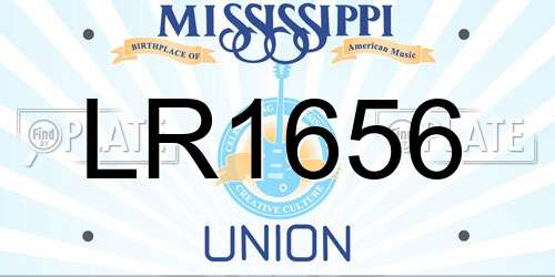LR1656 Mississippi License Plate