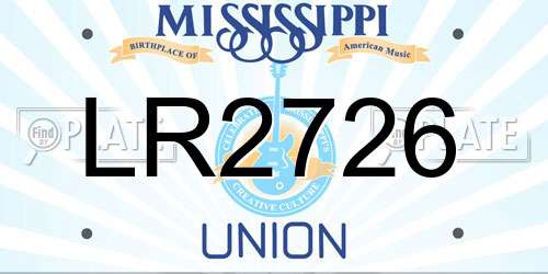 LR2726 Mississippi License Plate