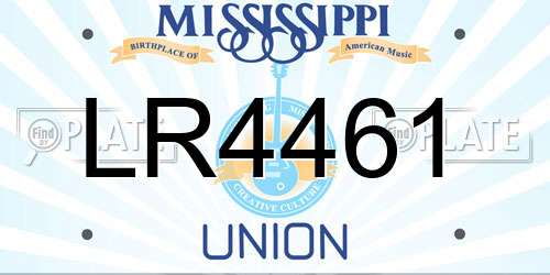 LR4461 Mississippi License Plate
