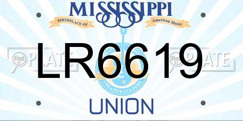 LR6619 Mississippi License Plate