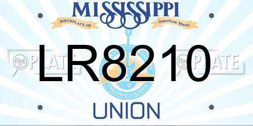 LR8210 Mississippi License Plate