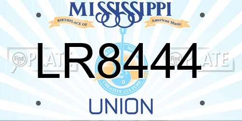 LR8444 Mississippi License Plate