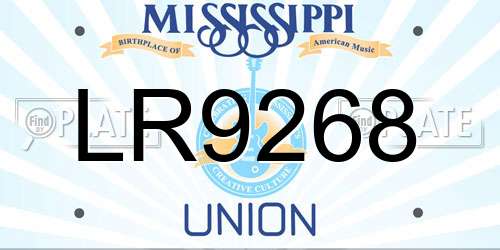 LR9268 Mississippi License Plate