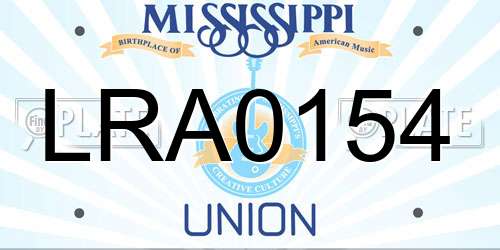 LRA0154 Mississippi License Plate