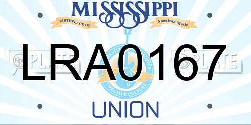LRA0167 Mississippi License Plate