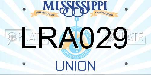 LRA029 Mississippi License Plate