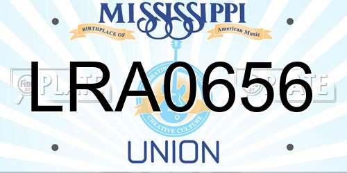 LRA0656 Mississippi License Plate