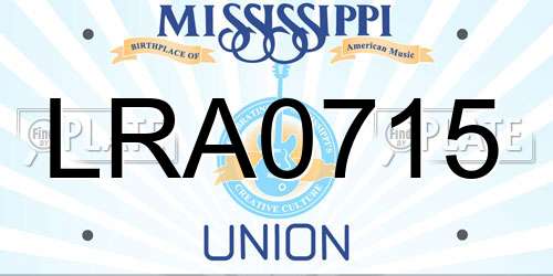 LRA0715 Mississippi License Plate