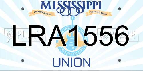 LRA1556 Mississippi License Plate