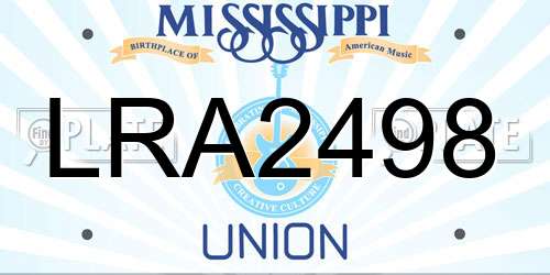 LRA2498 Mississippi License Plate