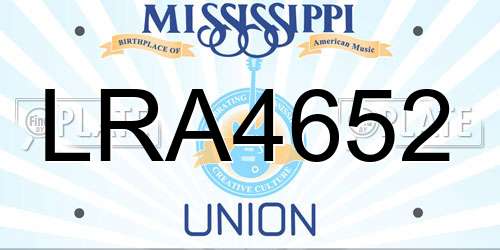 LRA4652 Mississippi License Plate