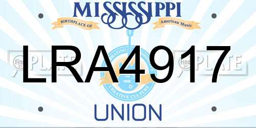LRA4917 Mississippi License Plate