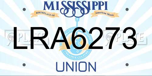 LRA6273 Mississippi License Plate