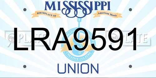 LRA9591 Mississippi License Plate