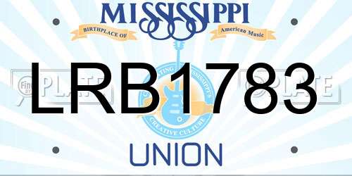 LRB1783 Mississippi License Plate
