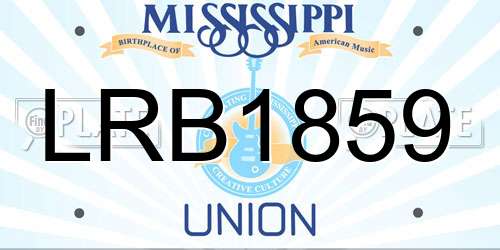 LRB1859 Mississippi License Plate