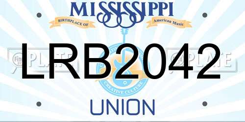LRB2042 Mississippi License Plate