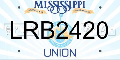 LRB2420 Mississippi License Plate
