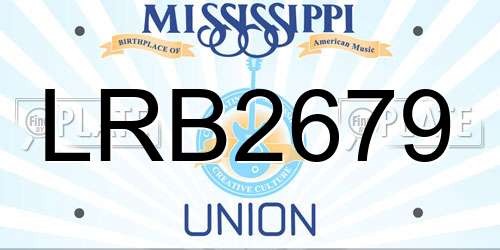 LRB2679 Mississippi License Plate