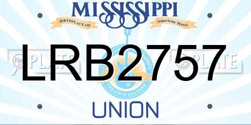 LRB2757 Mississippi License Plate