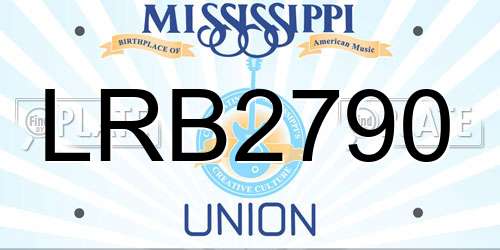 LRB2790 Mississippi License Plate