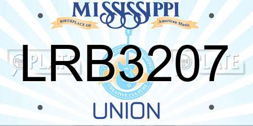 LRB3207 Mississippi License Plate