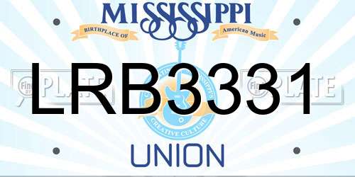 LRB3331 Mississippi License Plate