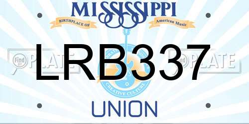 LRB337 Mississippi License Plate