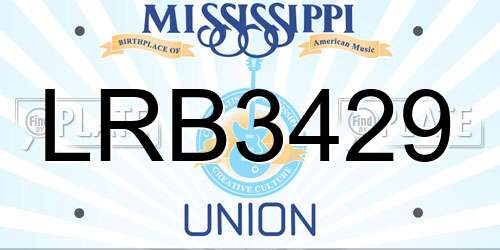 LRB3429 Mississippi License Plate
