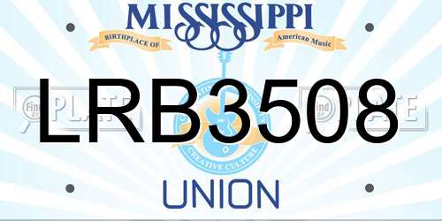 LRB3508 Mississippi License Plate