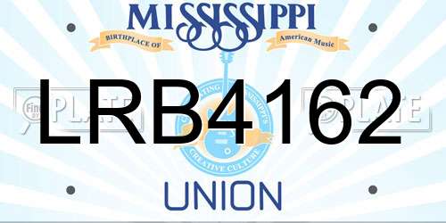 LRB4162 Mississippi License Plate