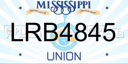 LRB4845 Mississippi License Plate