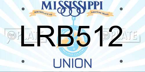 LRB512 Mississippi License Plate