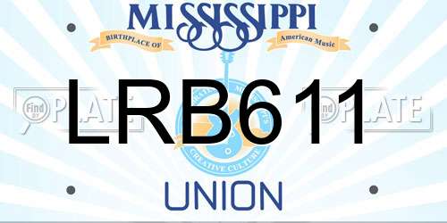LRB611 Mississippi License Plate