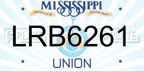 LRB6261 Mississippi License Plate