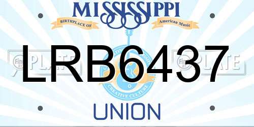LRB6437 Mississippi License Plate