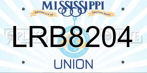 LRB8204 Mississippi License Plate