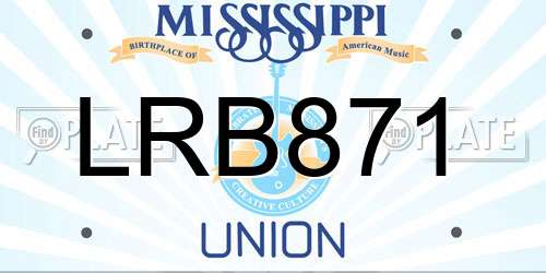 LRB871 Mississippi License Plate