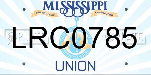 LRC0785 Mississippi License Plate