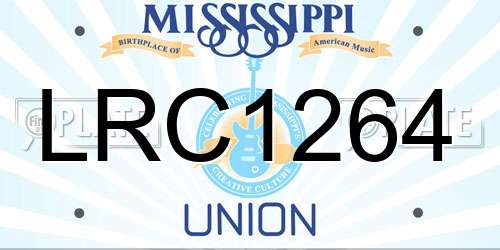 LRC1264 Mississippi License Plate