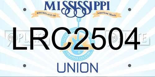 LRC2504 Mississippi License Plate