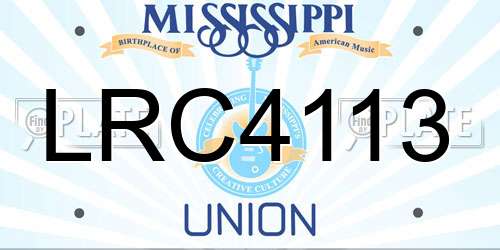LRC4113 Mississippi License Plate