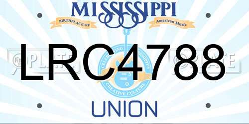 LRC4788 Mississippi License Plate