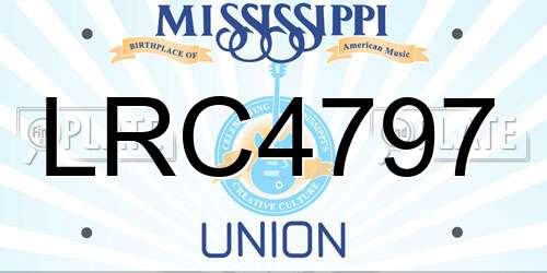 LRC4797 Mississippi License Plate