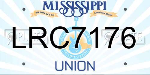 LRC7176 Mississippi License Plate